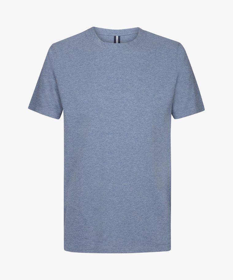 profuomo Blauw stretch pique t-shirt