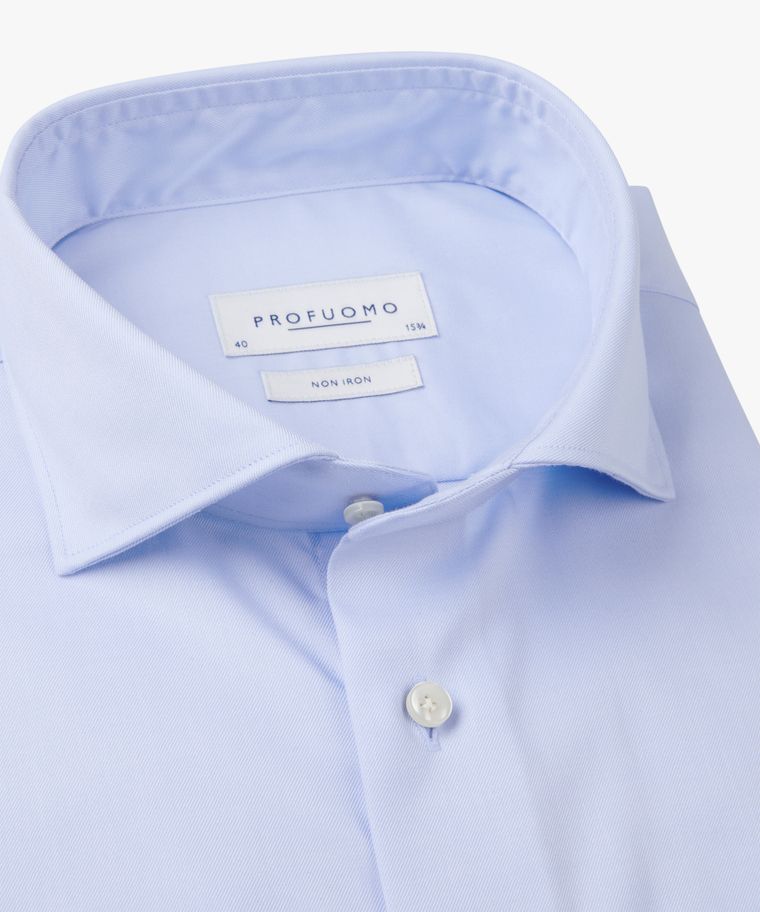 Profuomo Blauw Two Ply Twill Overhemd