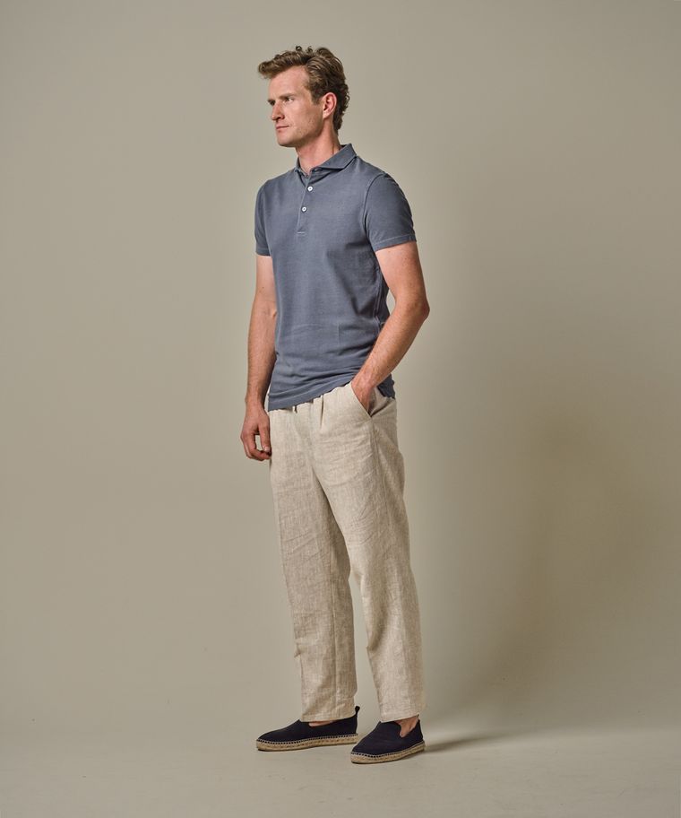 profuomo Blauwe Acid dye pique polo