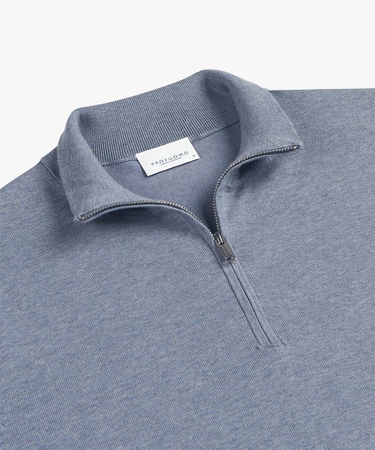 Profuomo Blauwe Luxury Basic Half Zip