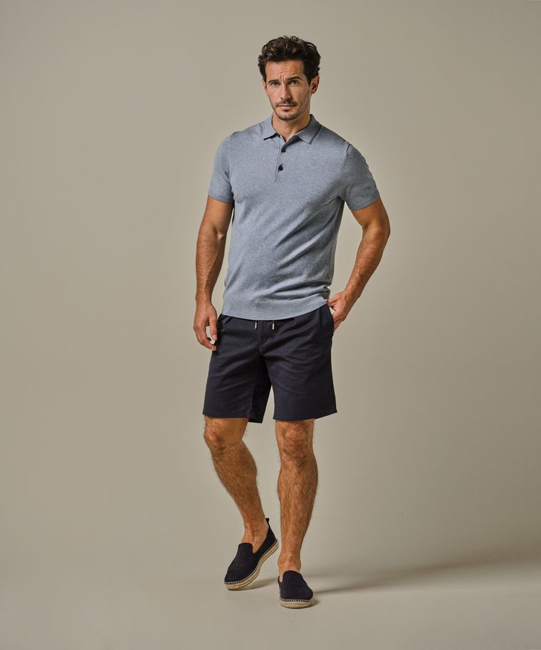 profuomo Blauwe luxury basic polo