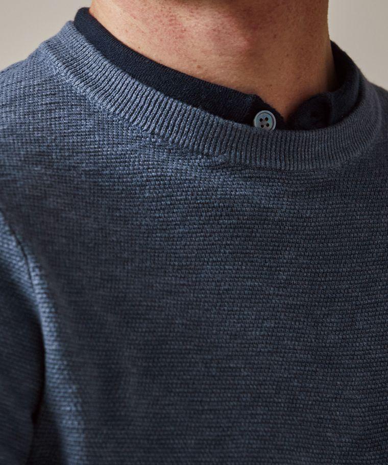 Profuomo Blauwe Structuur Crewneck