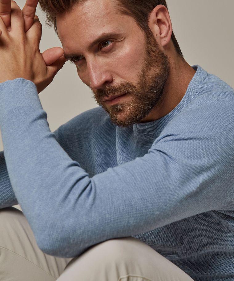 Profuomo Blauwe Structuur Crewneck