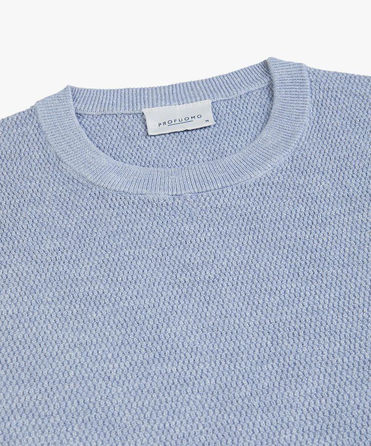 Profuomo Blauwe Structuur Crewneck