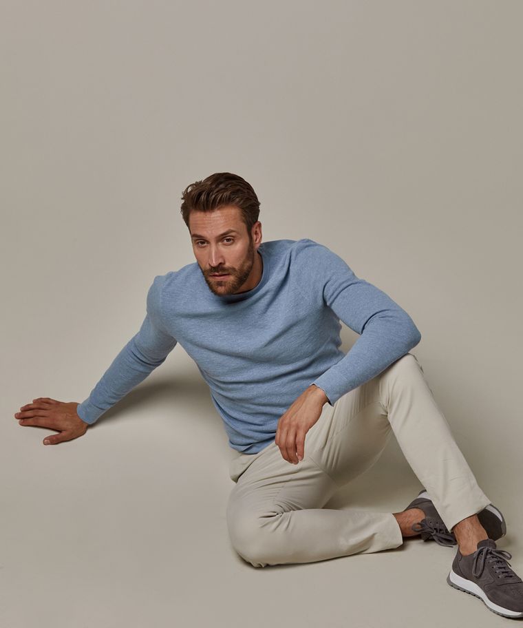 profuomo Blauwe structuur crewneck