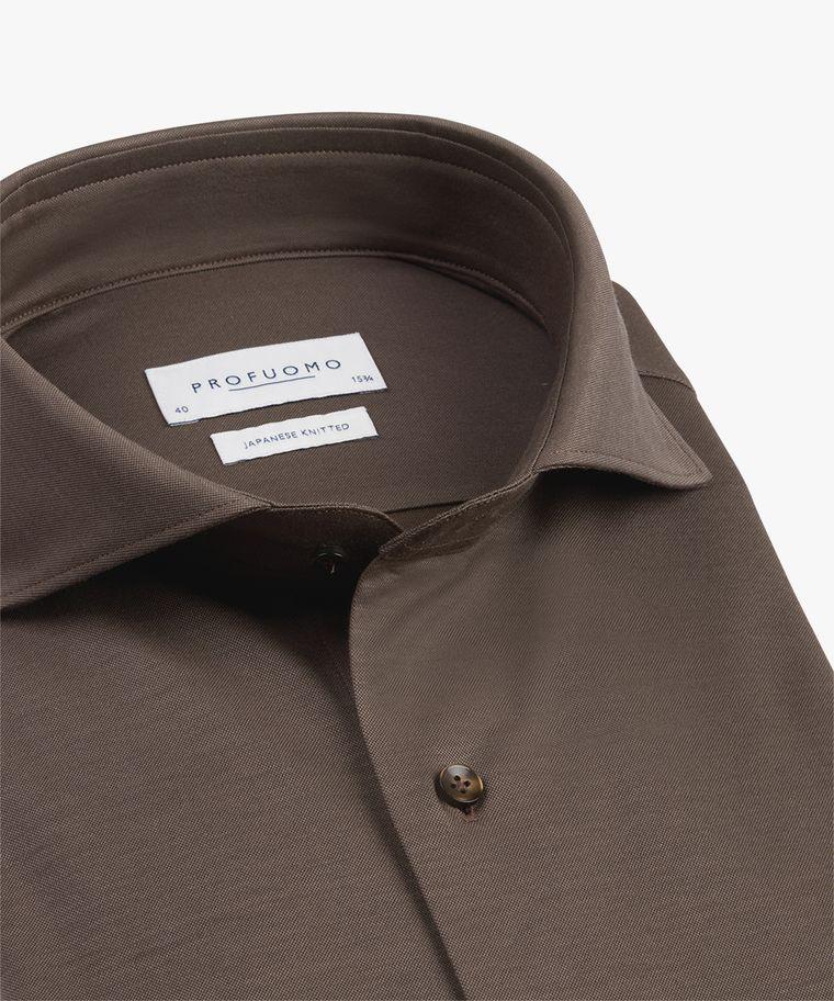 Profuomo Bruin Japanese Knitted Overhemd