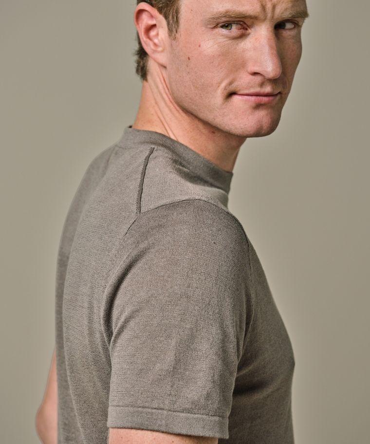 Profuomo Bruin Katoen-linnen T-shirt