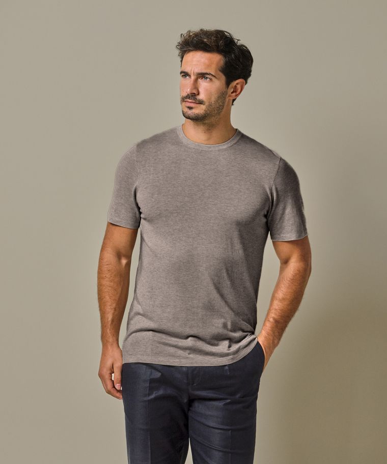 Profuomo Bruin Luxury Basic T-shirt