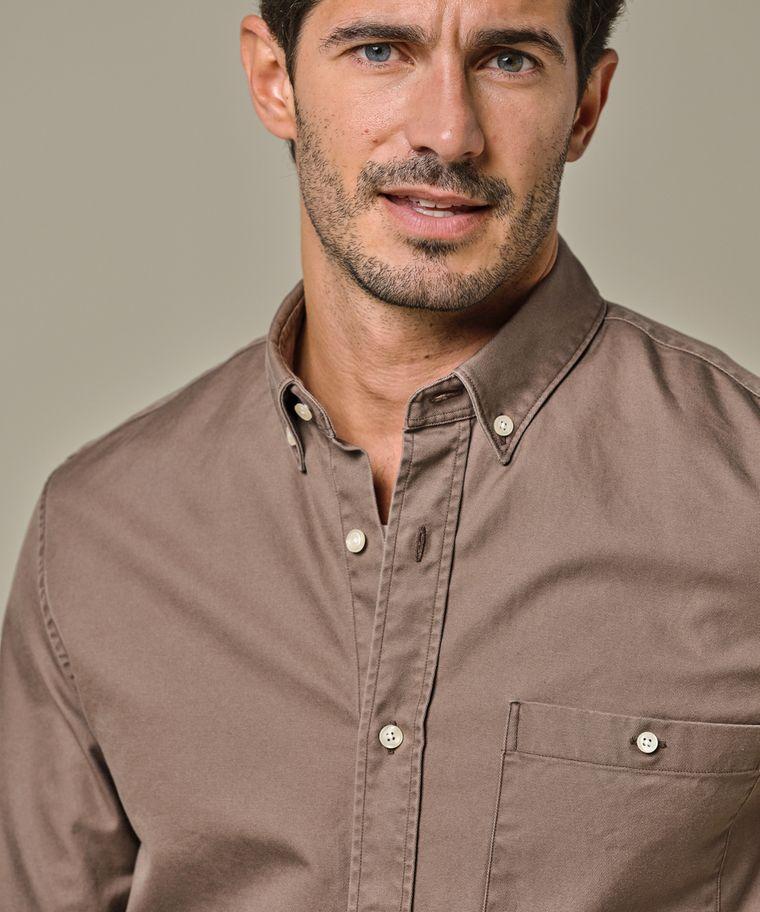 Profuomo Bruin Relaxed Fit Overhemd