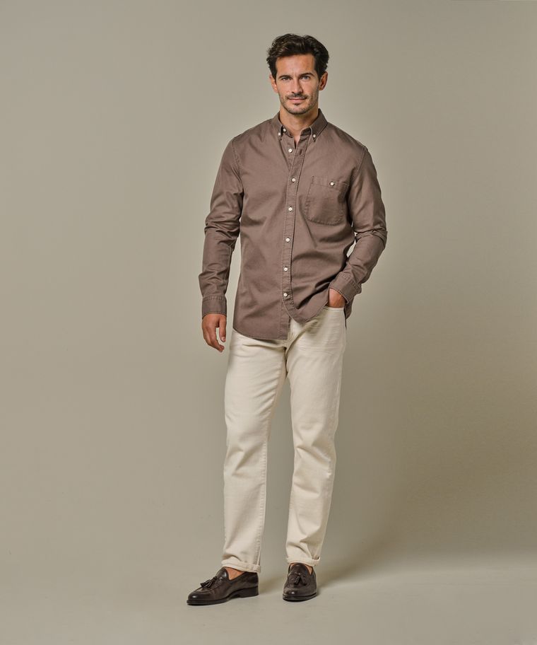 profuomo Bruin relaxed fit overhemd