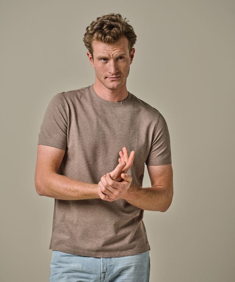 Profuomo Bruin Stretch Pique T-shirt