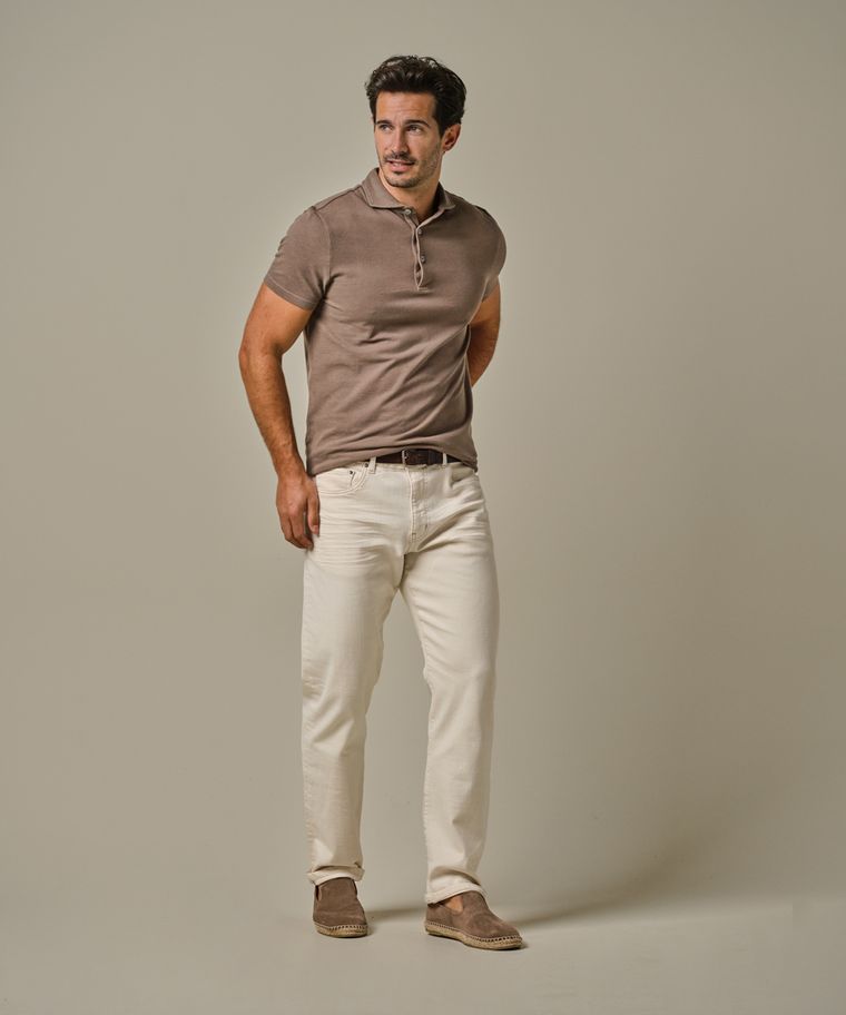 profuomo Bruine Acid dye pique polo