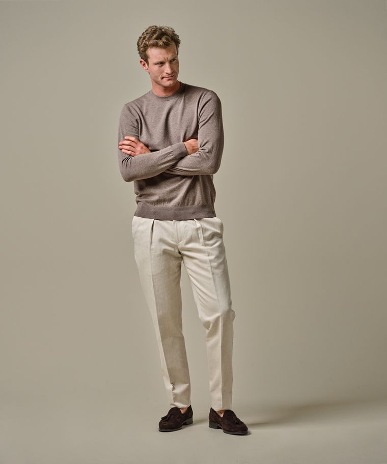 profuomo Bruine luxury basic crewneck