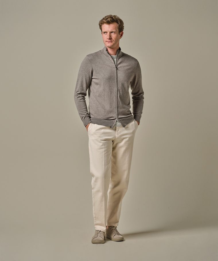 profuomo Bruine luxury basic full zip