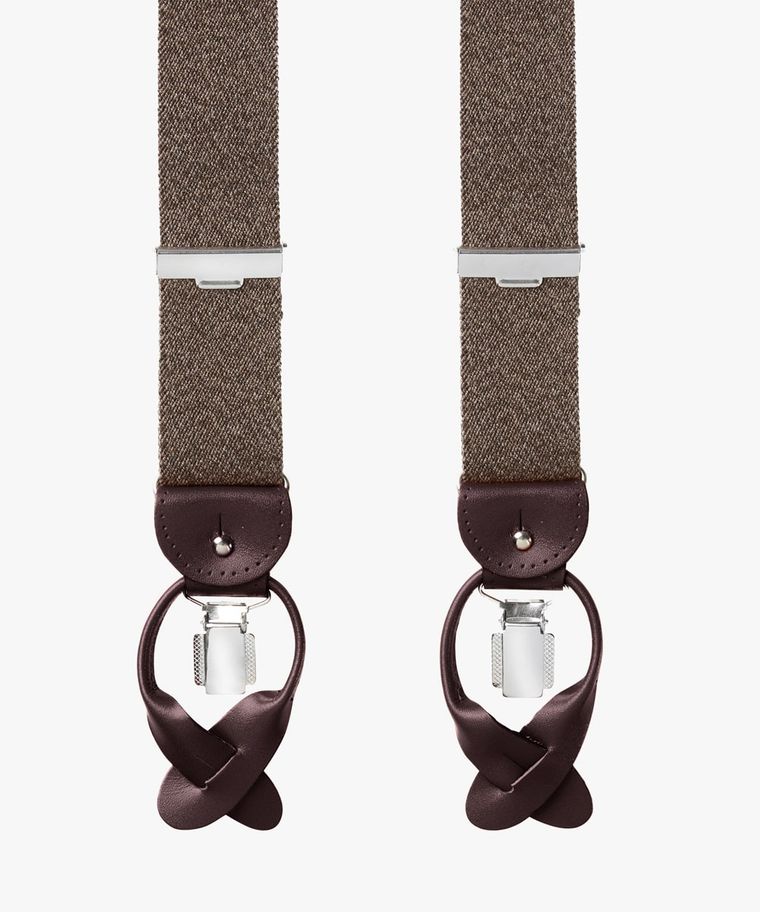 profuomo Bruine melange bretels