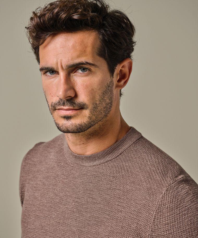 Profuomo Bruine Structuur Crewneck