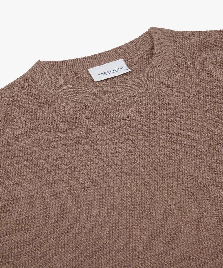 Profuomo Bruine Structuur Crewneck