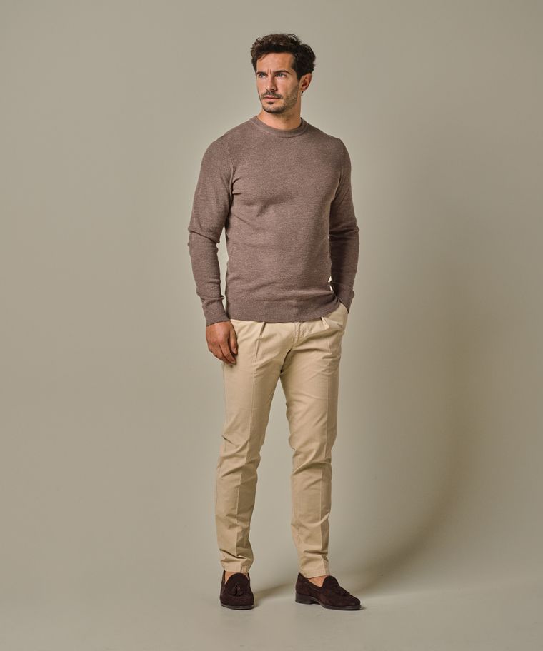 profuomo Bruine structuur crewneck