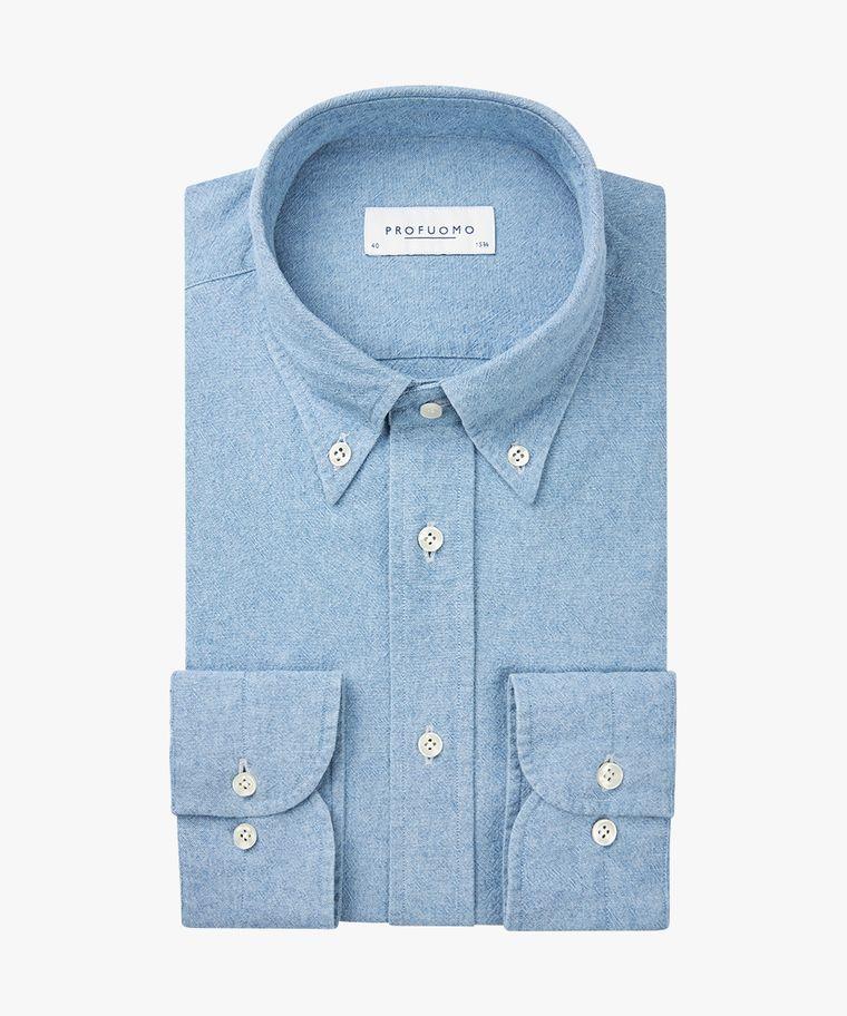 profuomo Button down chambray denim overhemd
