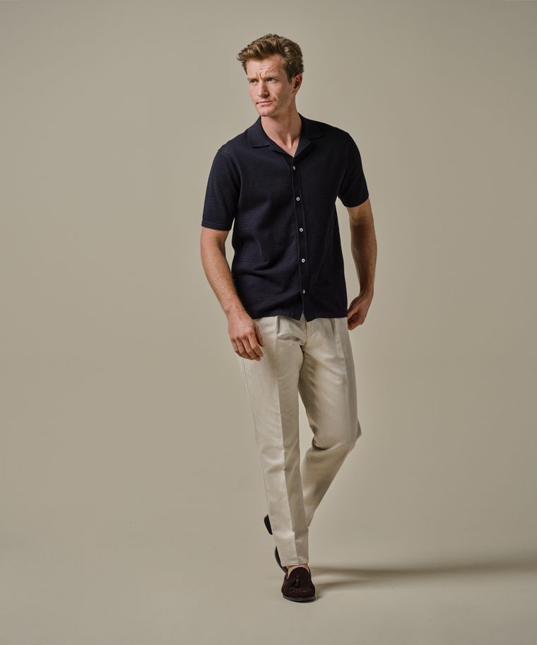 profuomo Camp mesh katoen polo