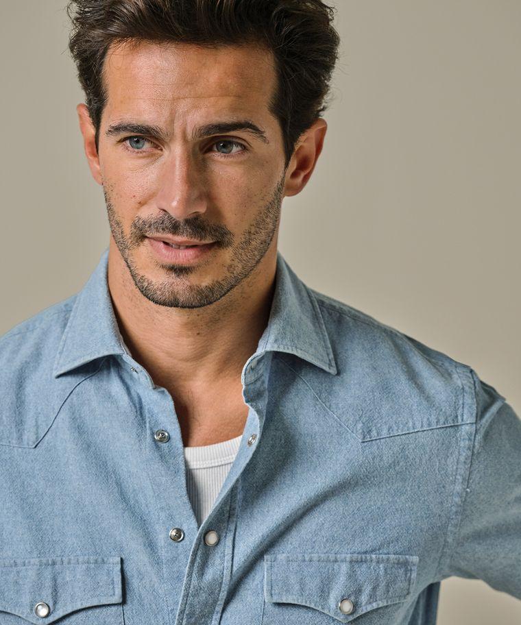 Profuomo Chambray Denim Overhemd