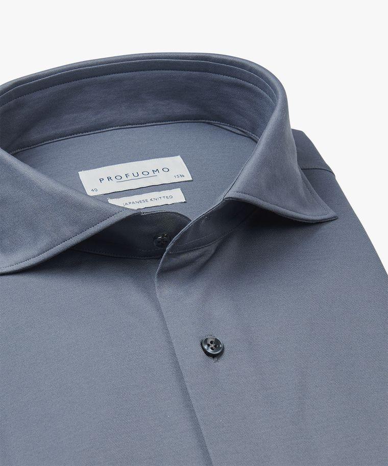 Profuomo Demin Blauw Japanese Knitted Overhemd