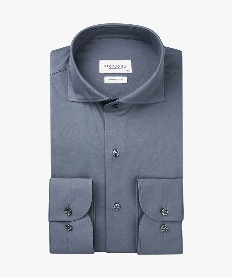 profuomo Demin blauw japanese knitted overhemd