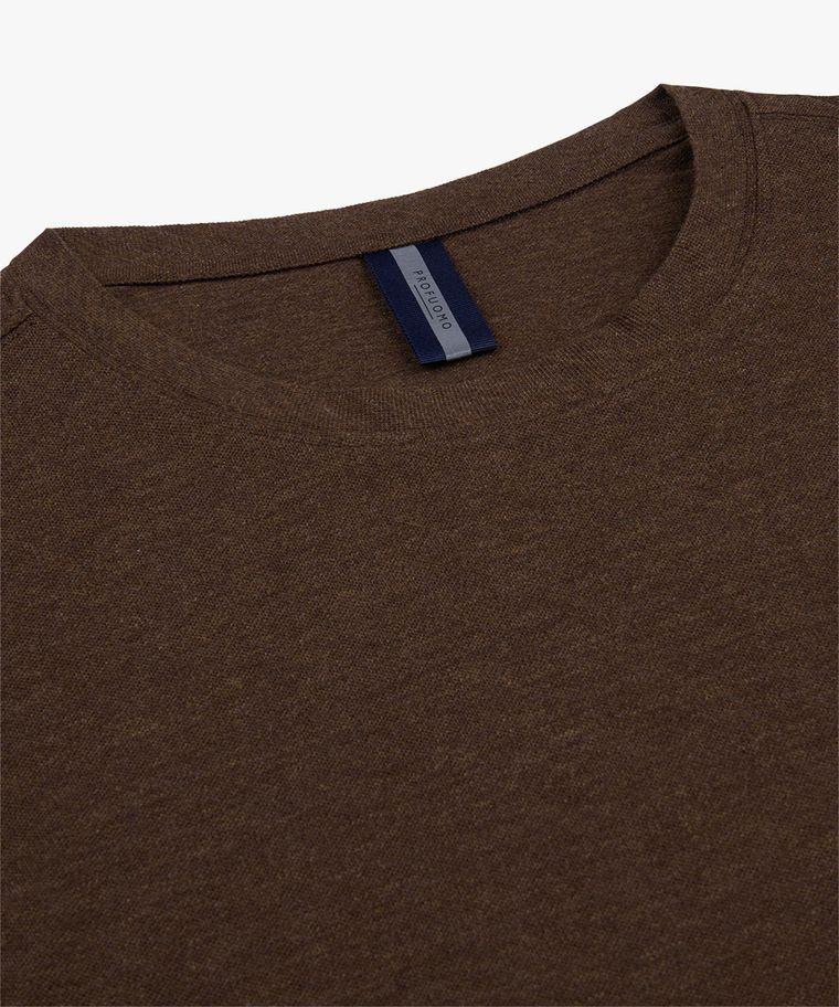 Profuomo Donkerbruin Stretch Pique T-shirt