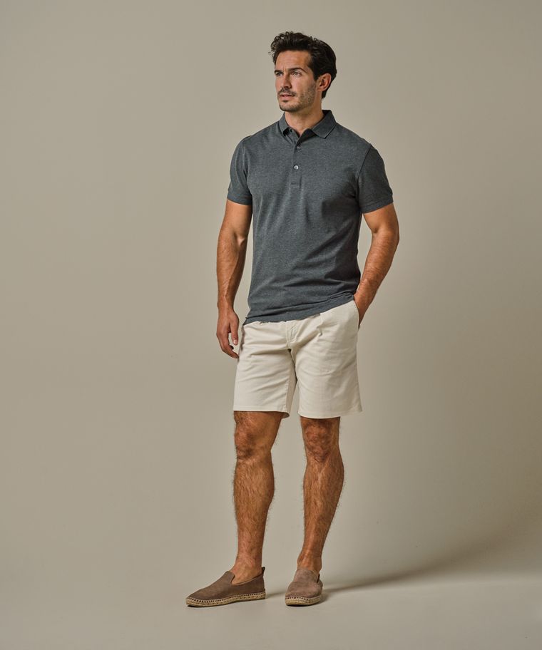 profuomo Donkergroene stretch pique polo