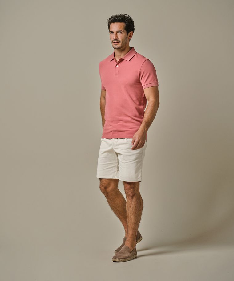 profuomo Donkerroze pique polo