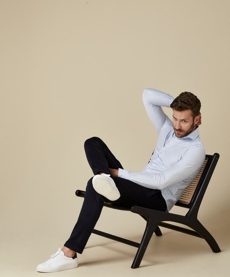 Profuomo Gestreept Japanese Knitted Overhemd