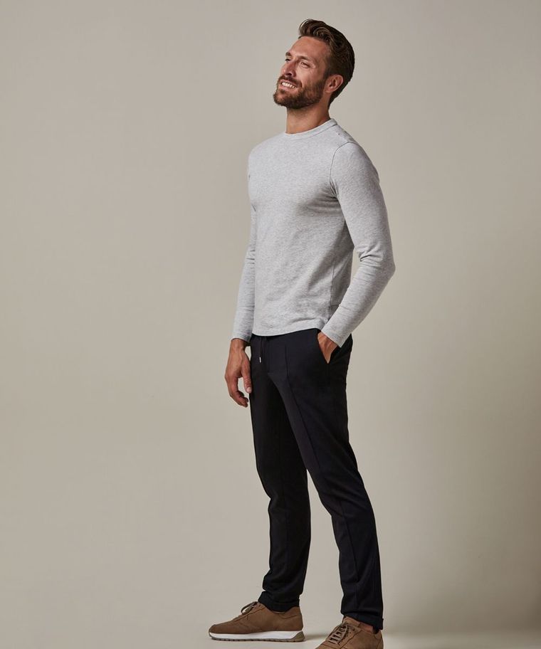 Profuomo Grijs Melange Longsleeve T-shirt