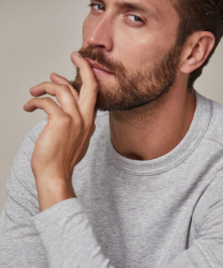 Profuomo Grijs Melange Longsleeve T-shirt