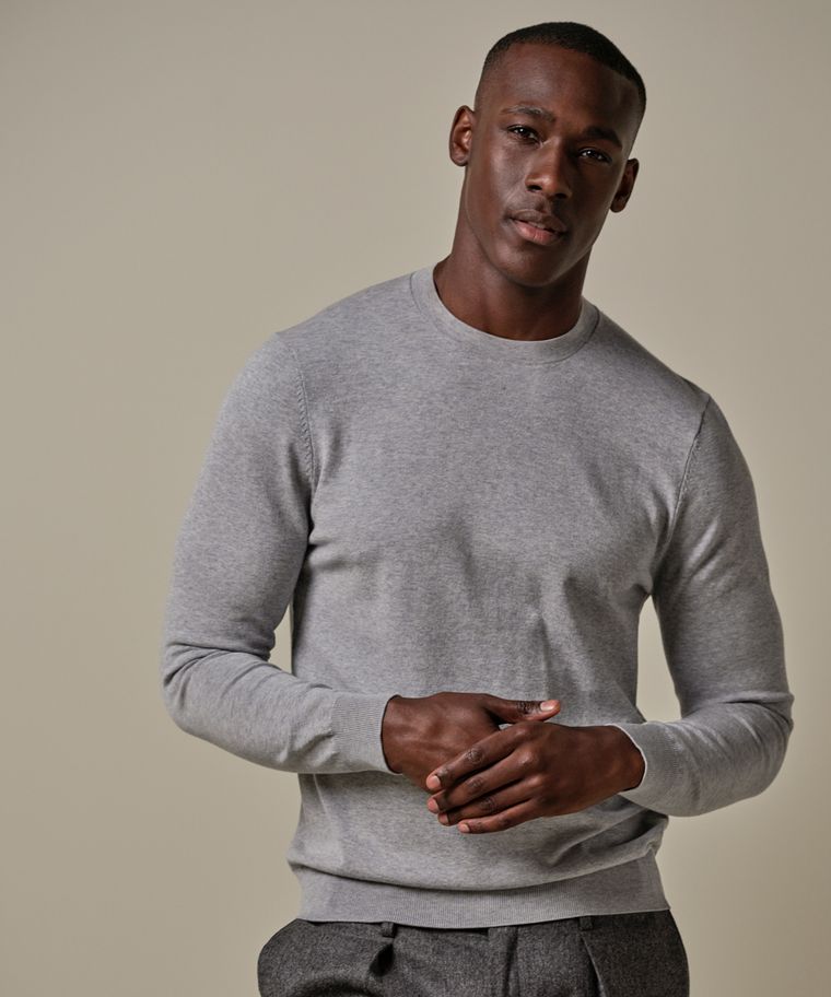 Profuomo Grijze Luxury Basic Crewneck