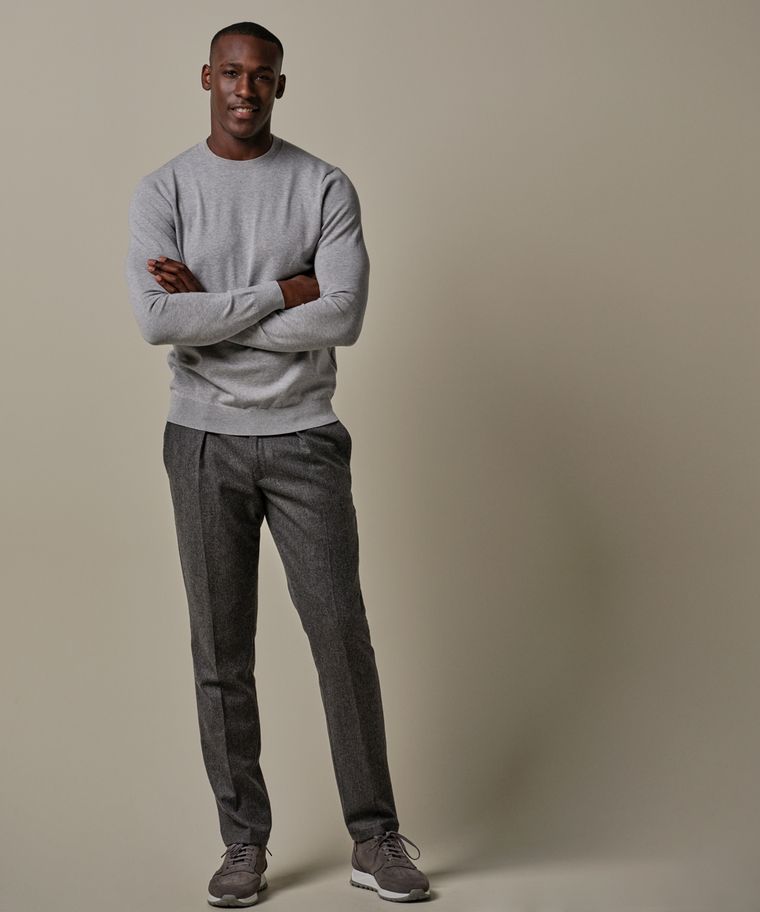 profuomo Grijze luxury basic crewneck