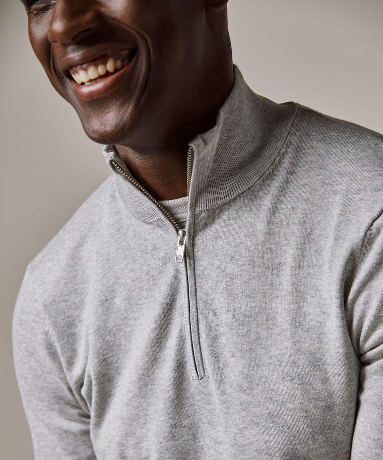 Profuomo Grijze Luxury Basic Half Zip