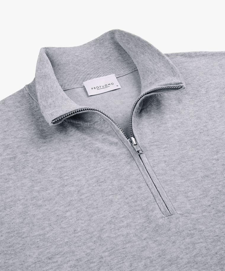 Profuomo Grijze Luxury Basic Half Zip