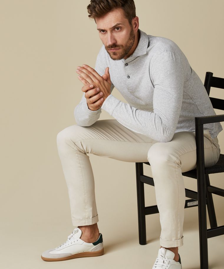 profuomo Grijze single jersey polo