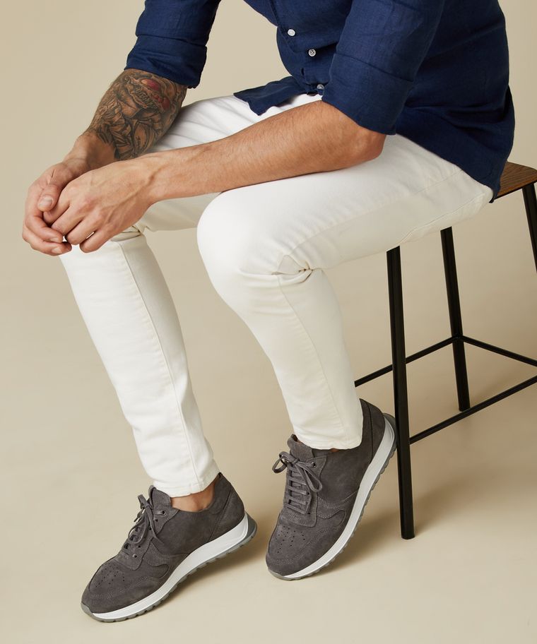 profuomo Grijze suède runner