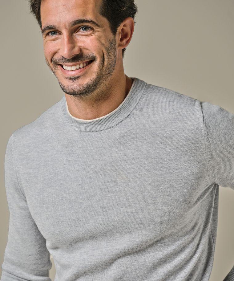 Profuomo Grijze Wol Mix Crewneck