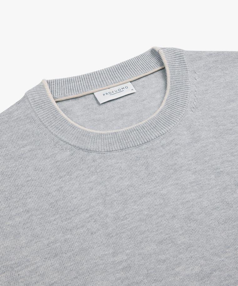 Profuomo Grijze Wol Mix Crewneck