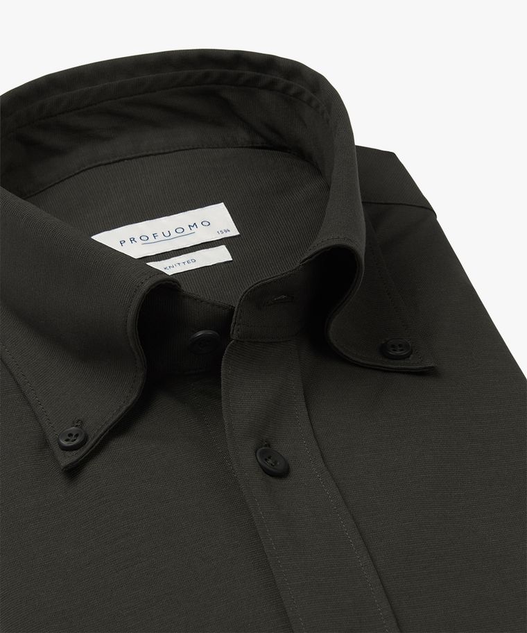 Profuomo Groen Cool Cotton Knitted Overhemd