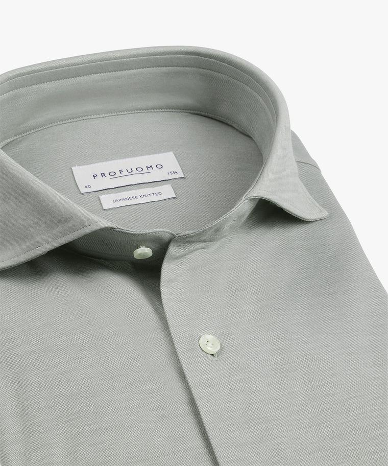 Profuomo Groen Japanese Knitted Overhemd