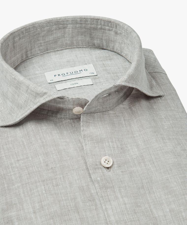 Profuomo Groen Linnen Overhemd