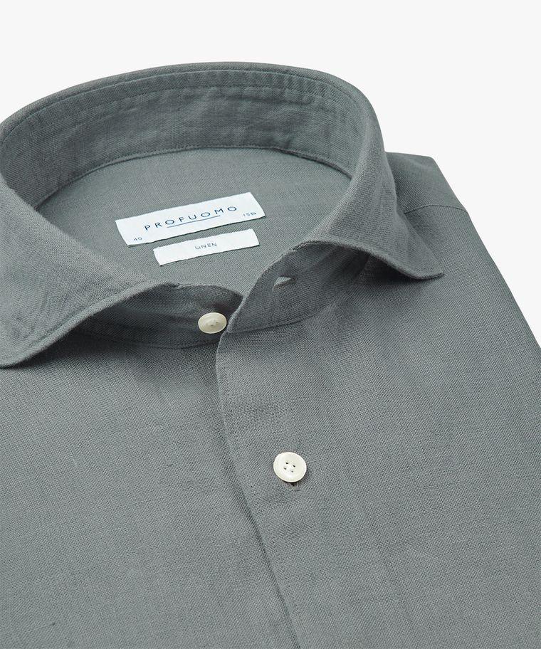 Profuomo Groen Linnen Overhemd