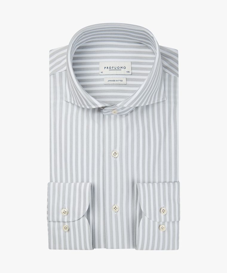 profuomo Groene japanese knitted overhemd