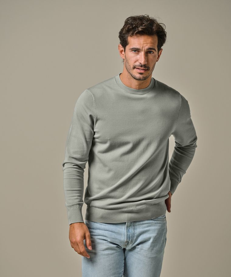 Profuomo Groene Luxury Basic Crewneck
