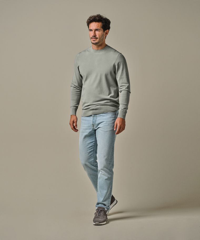 profuomo Groene luxury basic crewneck