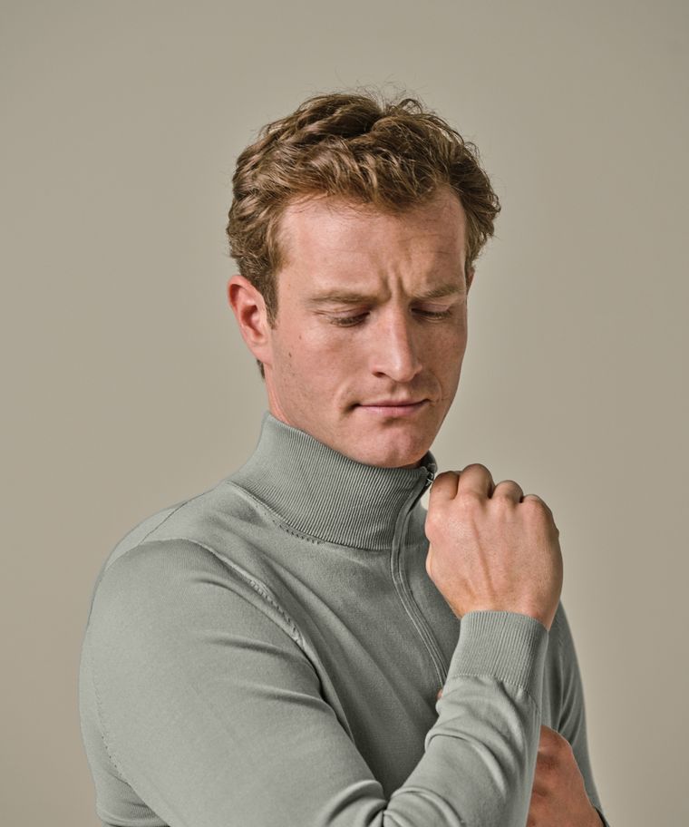 Profuomo Groene Luxury Basic Half Zip