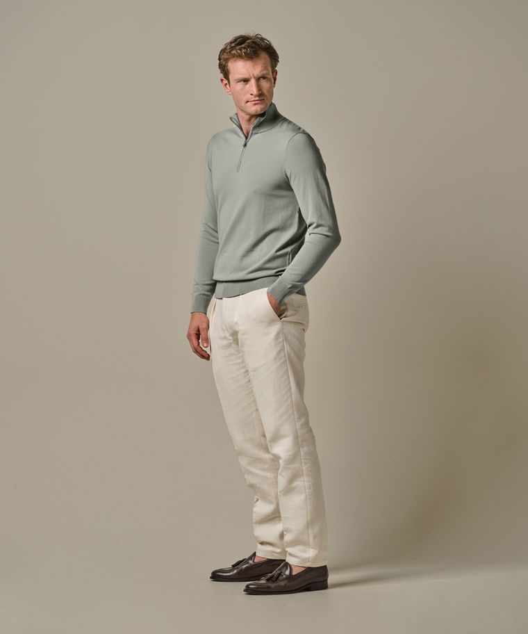 profuomo Groene luxury basic half zip